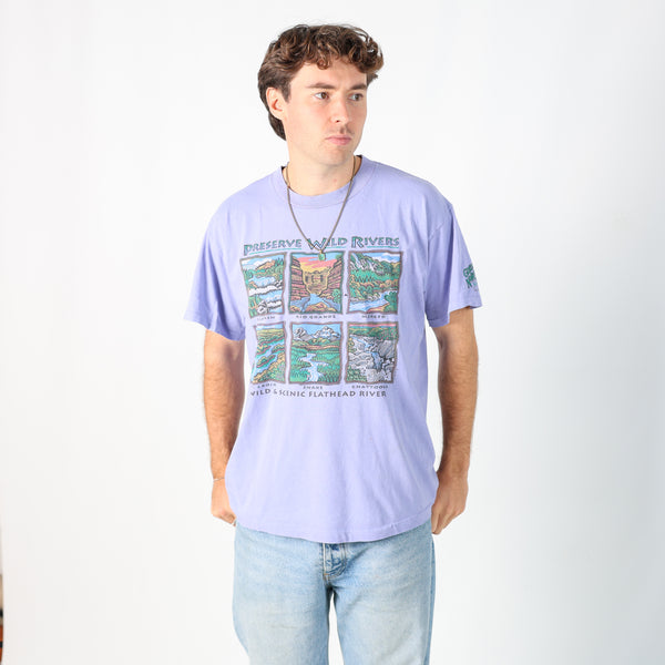 Purple 90s Harbourside Graphics T-Shirt (XL)